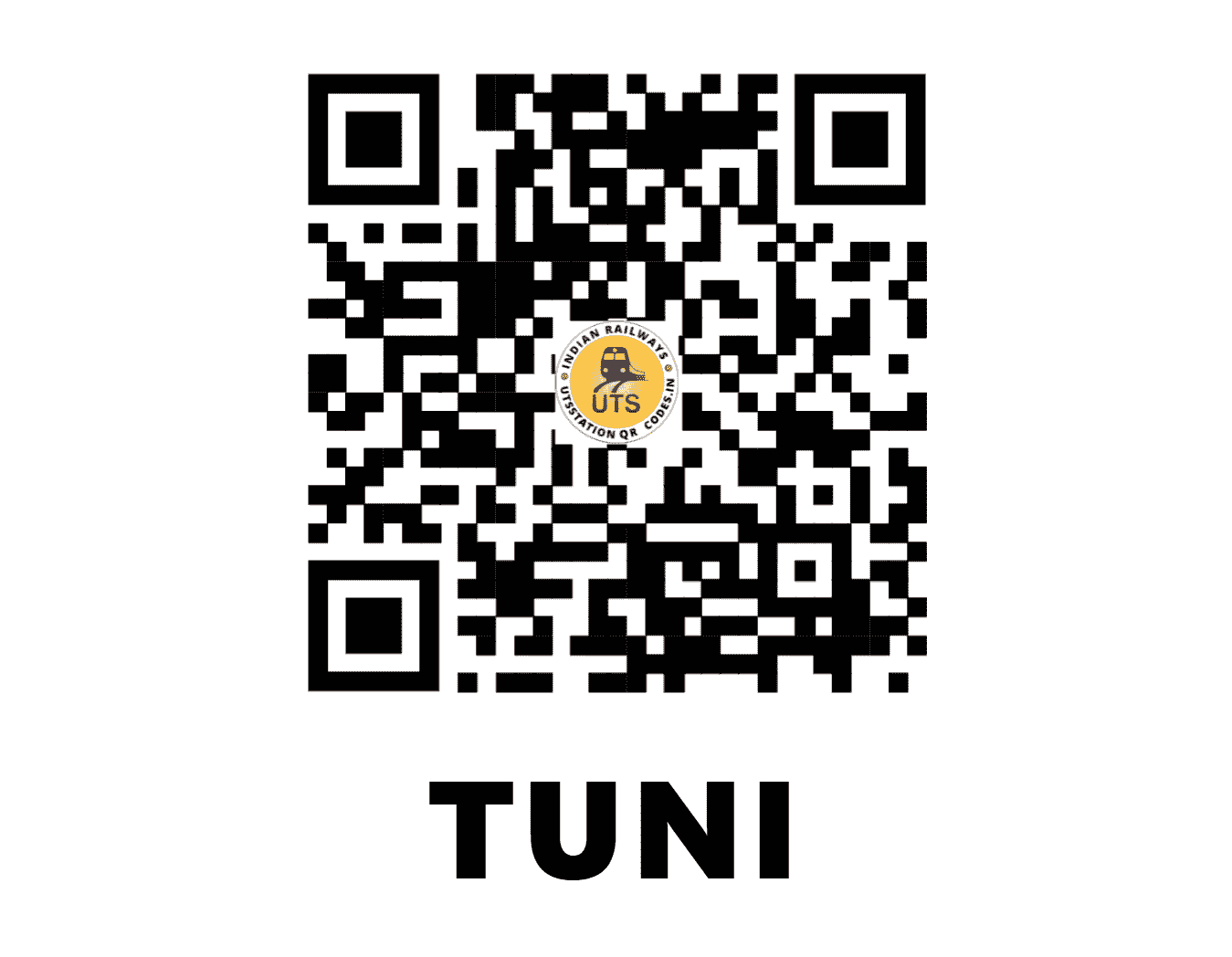 UTS QR Code for TUNI - TUNI (SC - ANDHRA PRADESH)